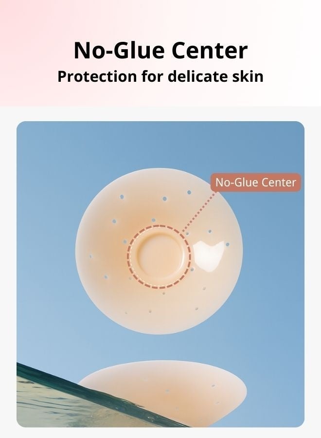 Upgraded breathability Silicone nipple covers reusable ultra soft self adhesive breast covers with storage box for women, Material safety - Image 4